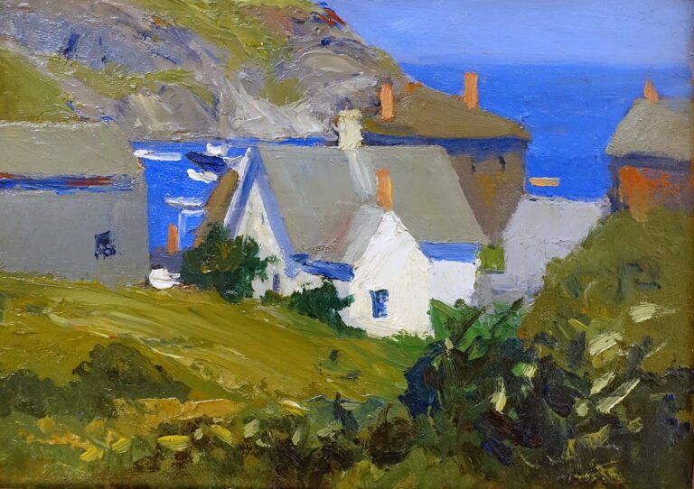 Monhegan Houses Maine by Edward Hopper 1916 1919 oil on panel   Portland Museum of Art   Portland Maine   DSC04187 768x542