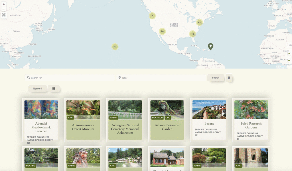 Thumbnail of homepage of Botanical Gardens of America